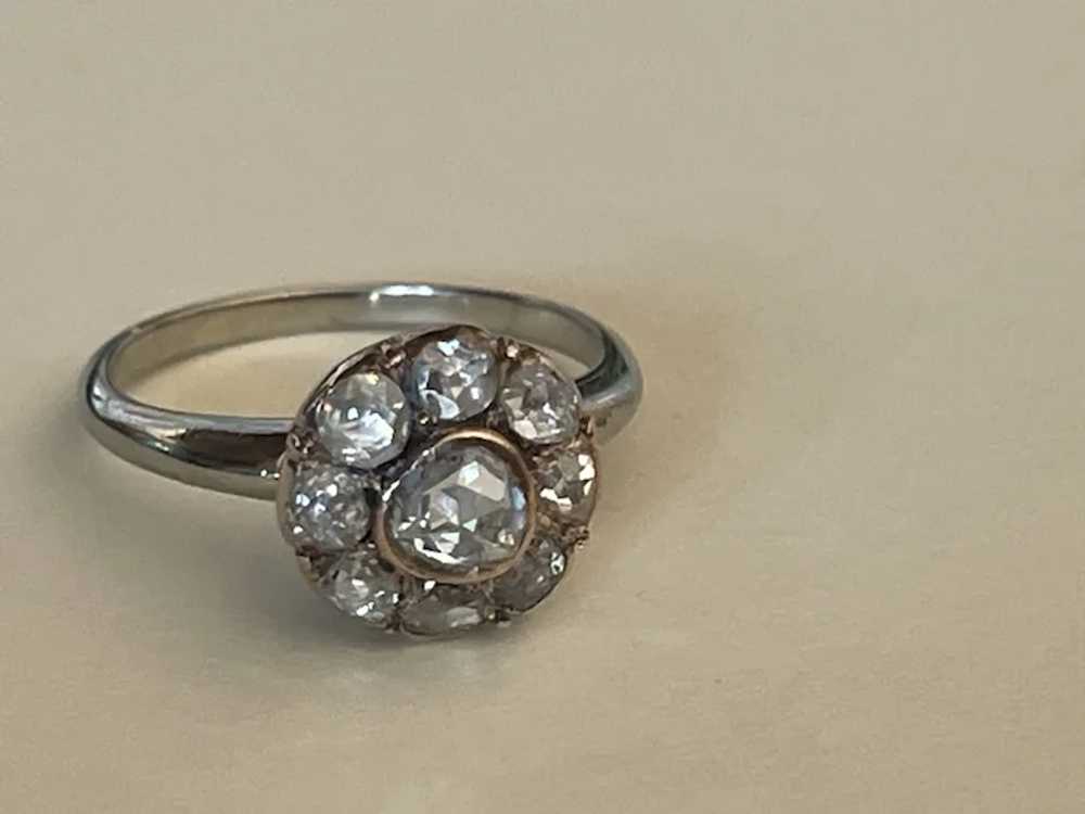 14kt Collet Set Rose Cut  Diamond Ring - image 3