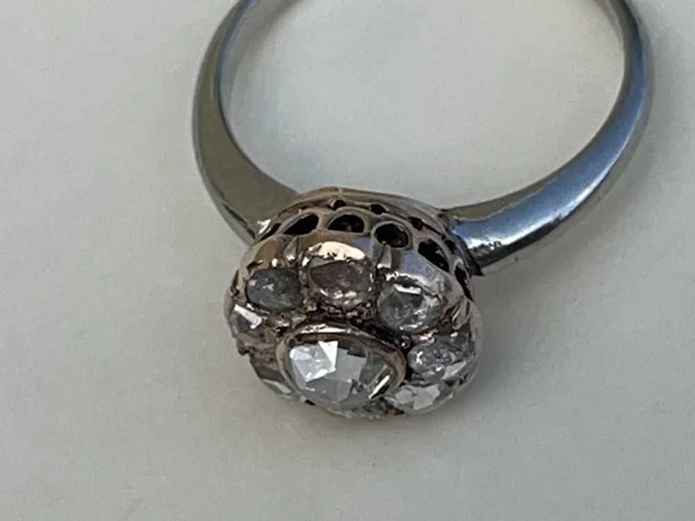 14kt Collet Set Rose Cut  Diamond Ring - image 4