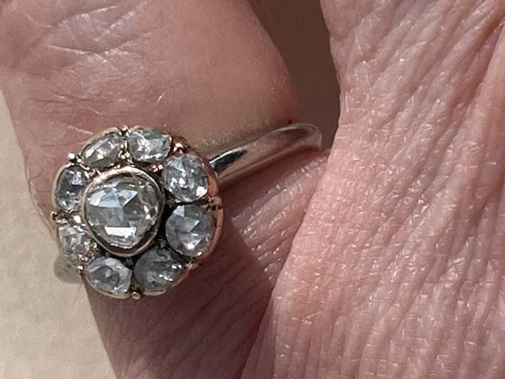 14kt Collet Set Rose Cut  Diamond Ring - image 5
