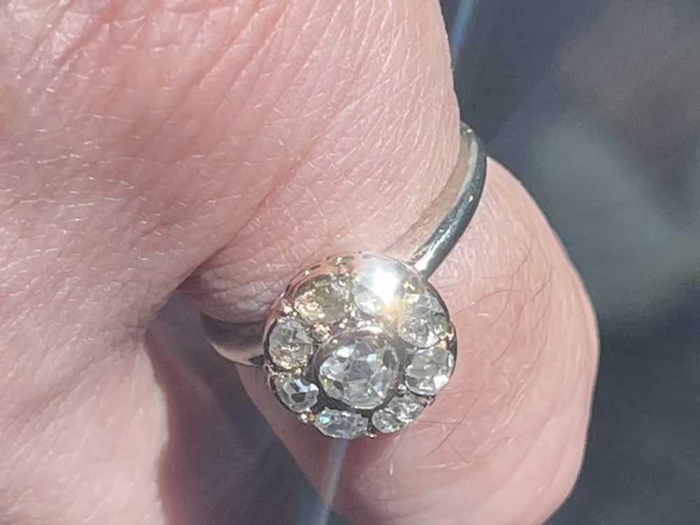 14kt Collet Set Rose Cut  Diamond Ring - image 6