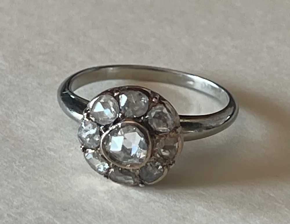 14kt Collet Set Rose Cut  Diamond Ring - image 7