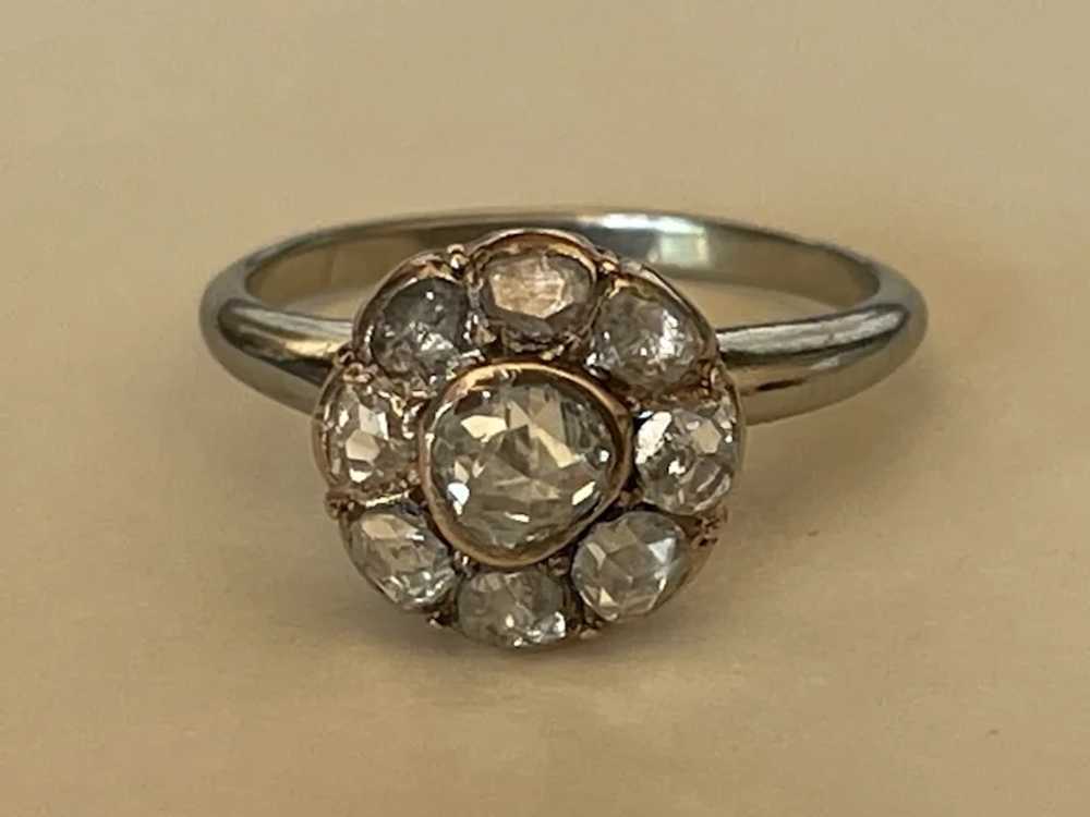 14kt Collet Set Rose Cut  Diamond Ring - image 8