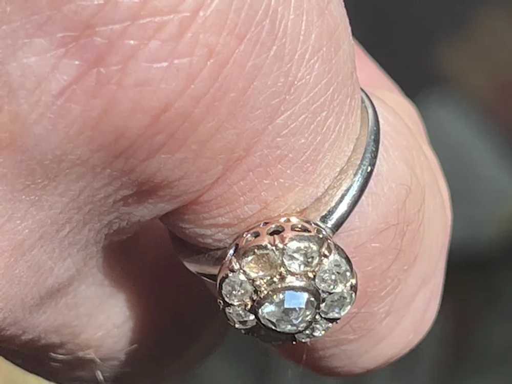 14kt Collet Set Rose Cut  Diamond Ring - image 9