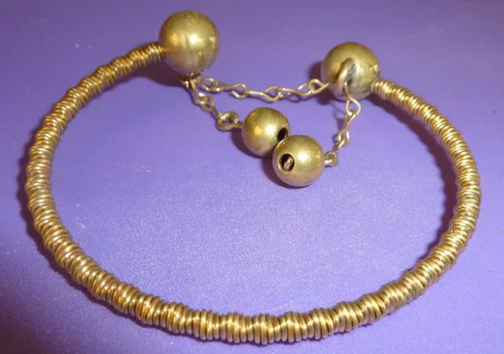 Unusual 1930’s Twisted Brass Wire Bracelet - image 3