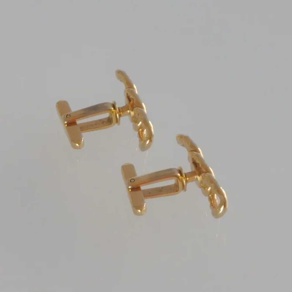 Gold Tone Chain Link  Design Cufflinks Cuff Links - image 3