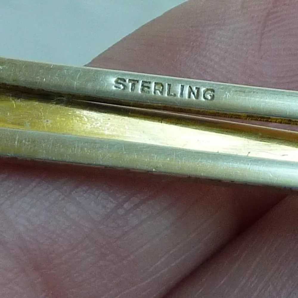 Sterling Tie Bar with Chain and Intial Fob - image 4