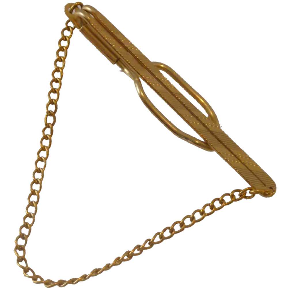 Hickok Gold Tone Chain Tie Bar - image 1