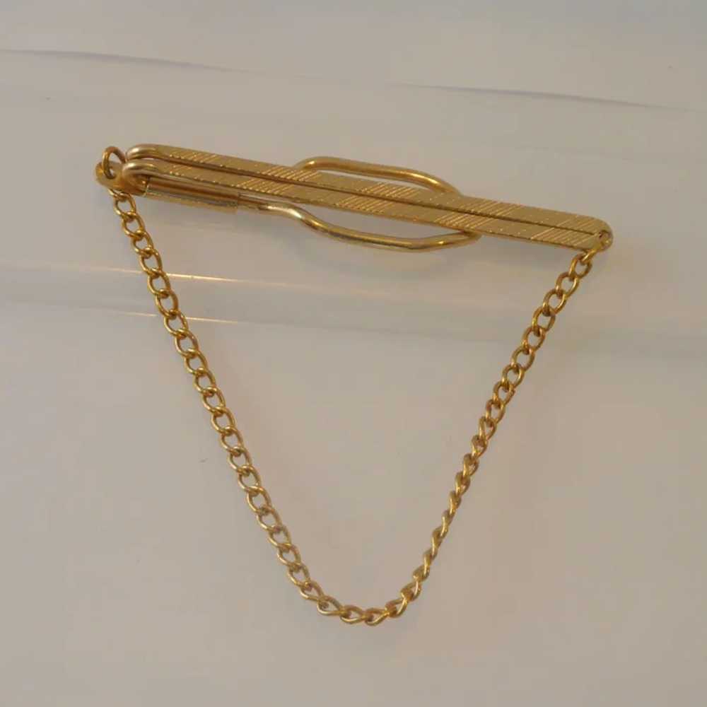 Hickok Gold Tone Chain Tie Bar - image 2