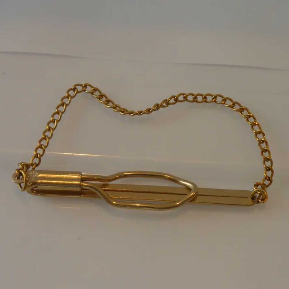 Hickok Gold Tone Chain Tie Bar - image 3