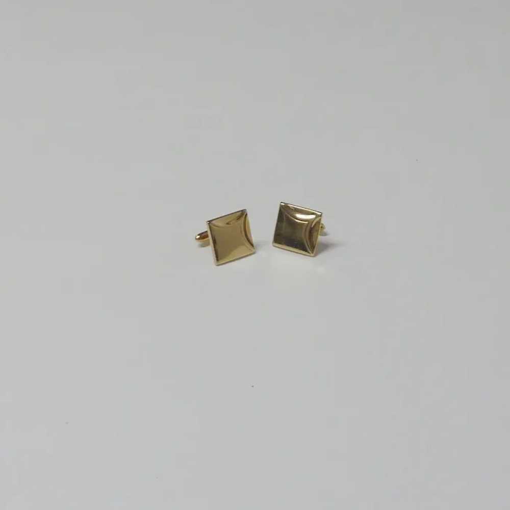 Swank Gold Tone Square Cufflinks Cuff Links - image 2