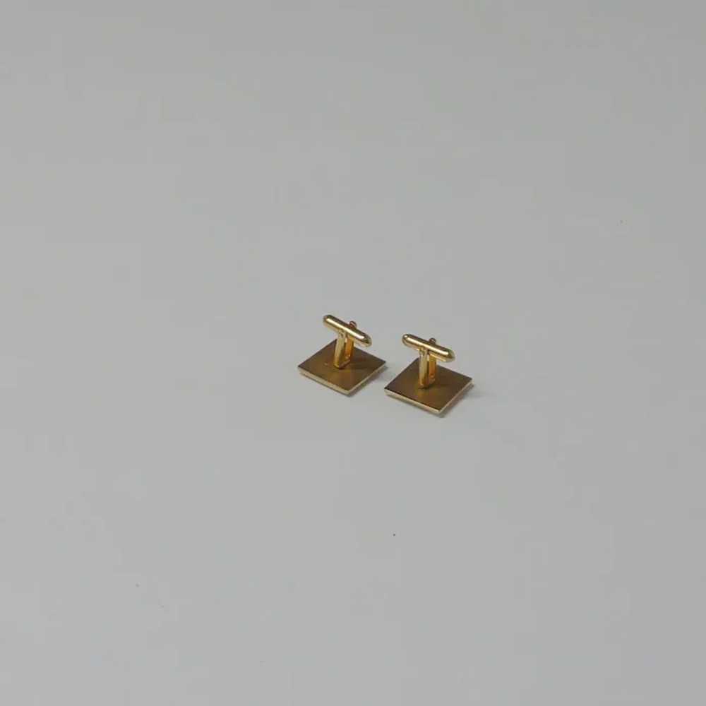 Swank Gold Tone Square Cufflinks Cuff Links - image 3