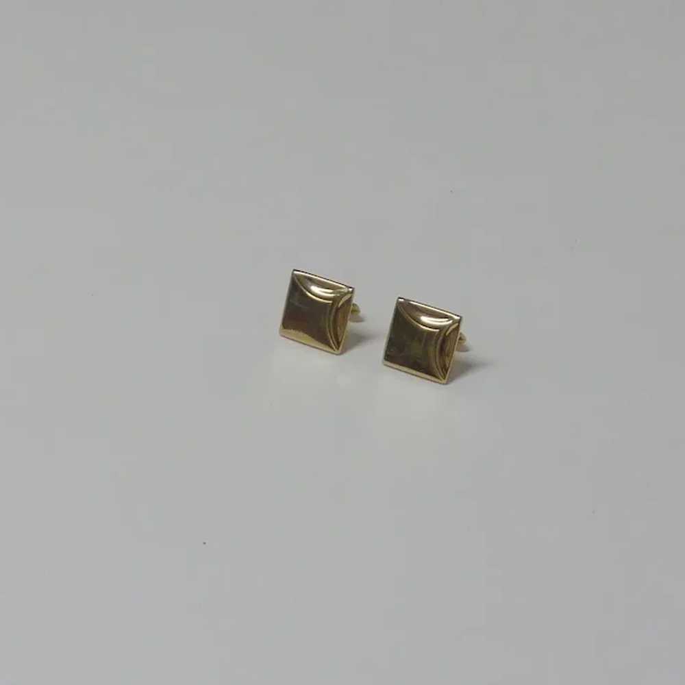 Swank Gold Tone Square Cufflinks Cuff Links - image 4