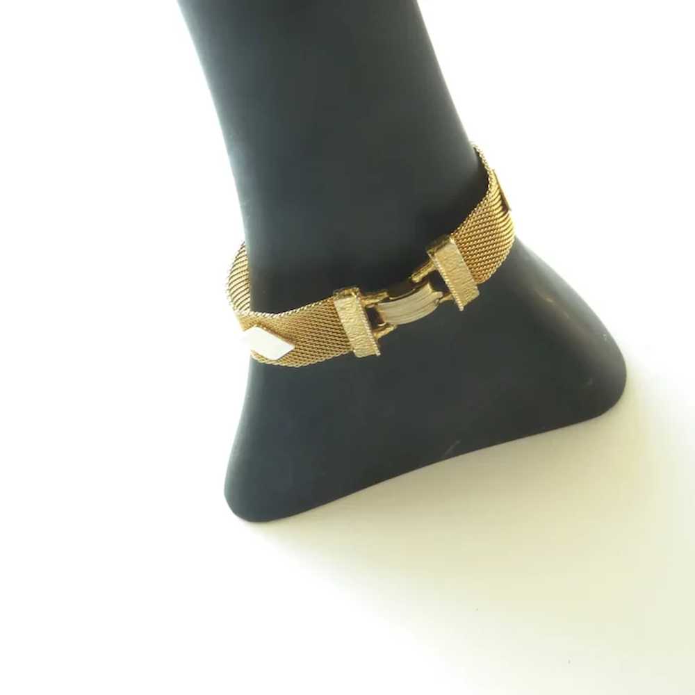 Gold Tone Mesh Bracelet - image 3