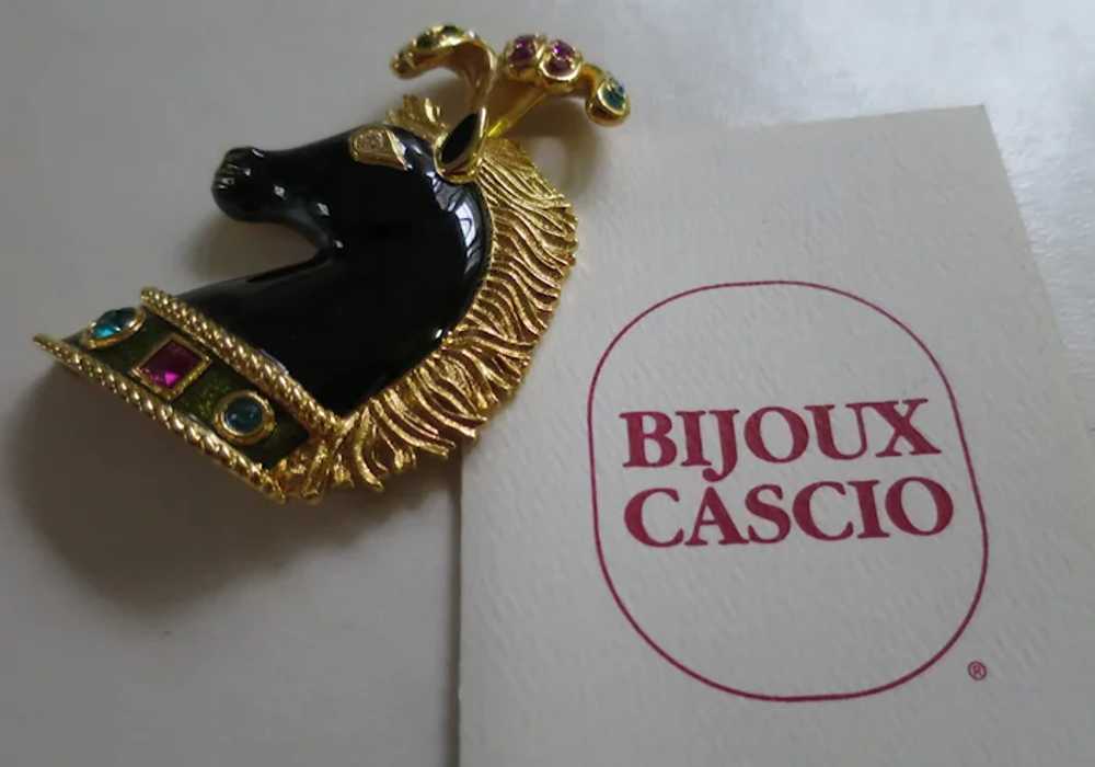 Stunning BIJOUX CASCIO Plumed and Jewelled Black … - image 6