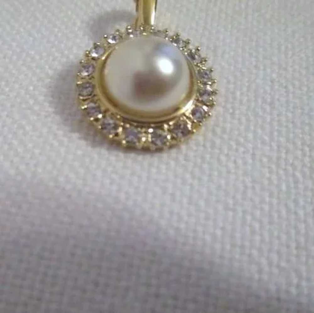 Rhinestone with Faux Pearl Pendant - image 5