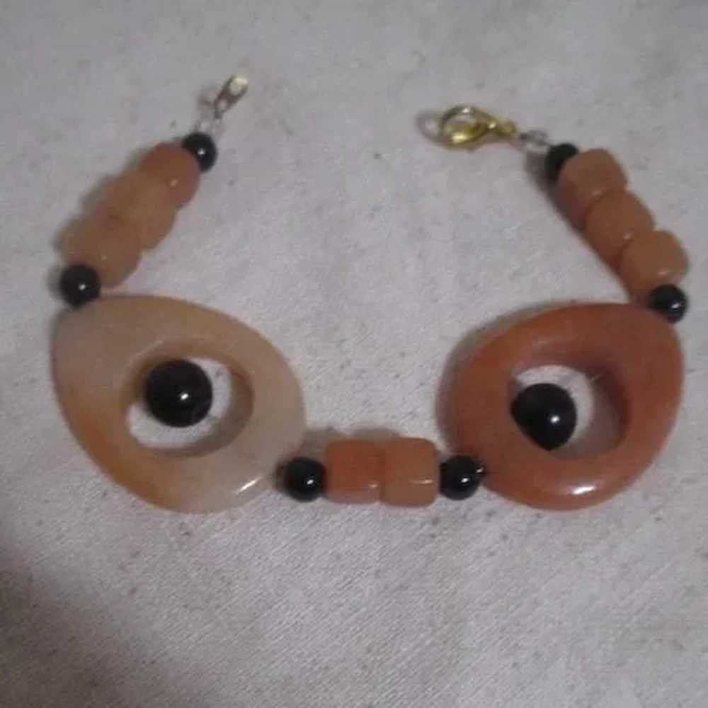 Butterscotch and Black Bracelet and Earrings Set - image 2
