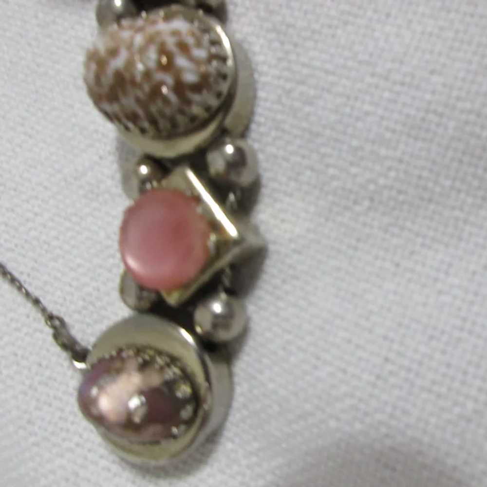 Silvertone Bracelet with  Assorted Gemstones - image 3