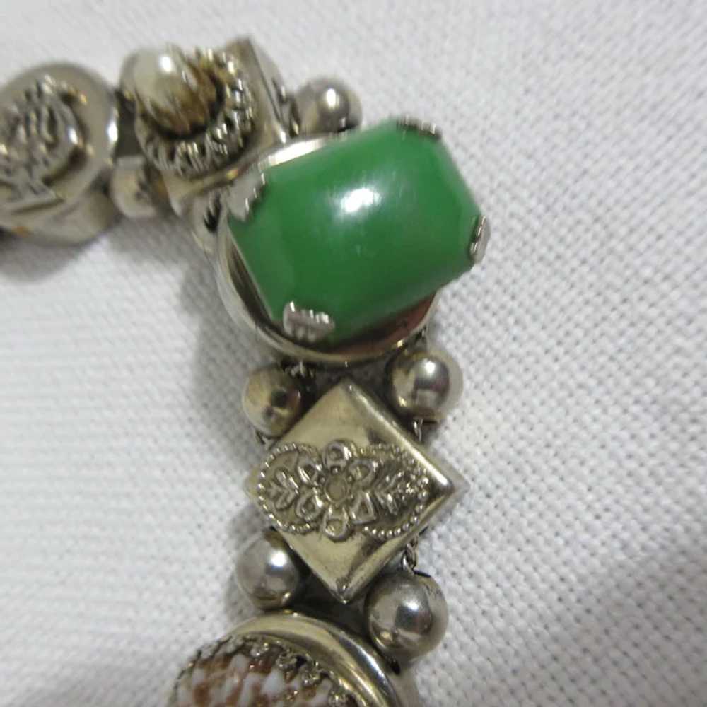 Silvertone Bracelet with  Assorted Gemstones - image 7