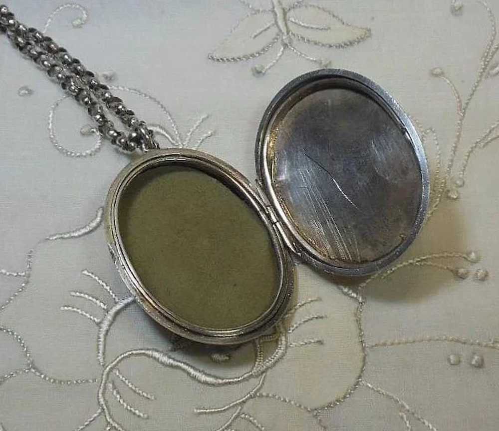 Large Victorian Sterling Silver Button Cuff Locket - image 8
