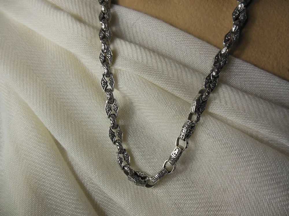 Sterling Silver Albert Watch Chain/ Necklace - image 12