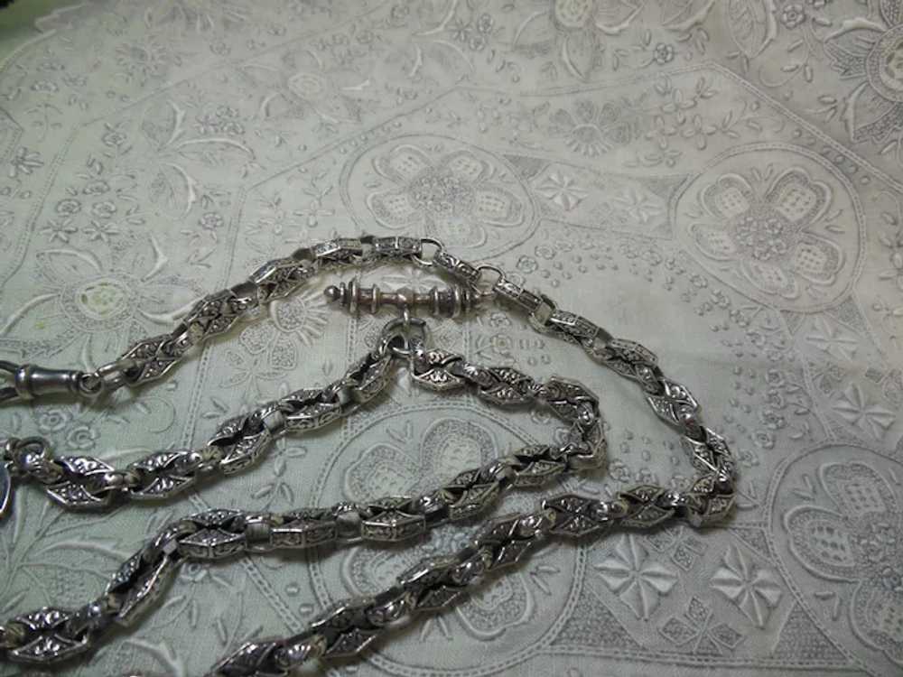 Sterling Silver Albert Watch Chain/ Necklace - image 9