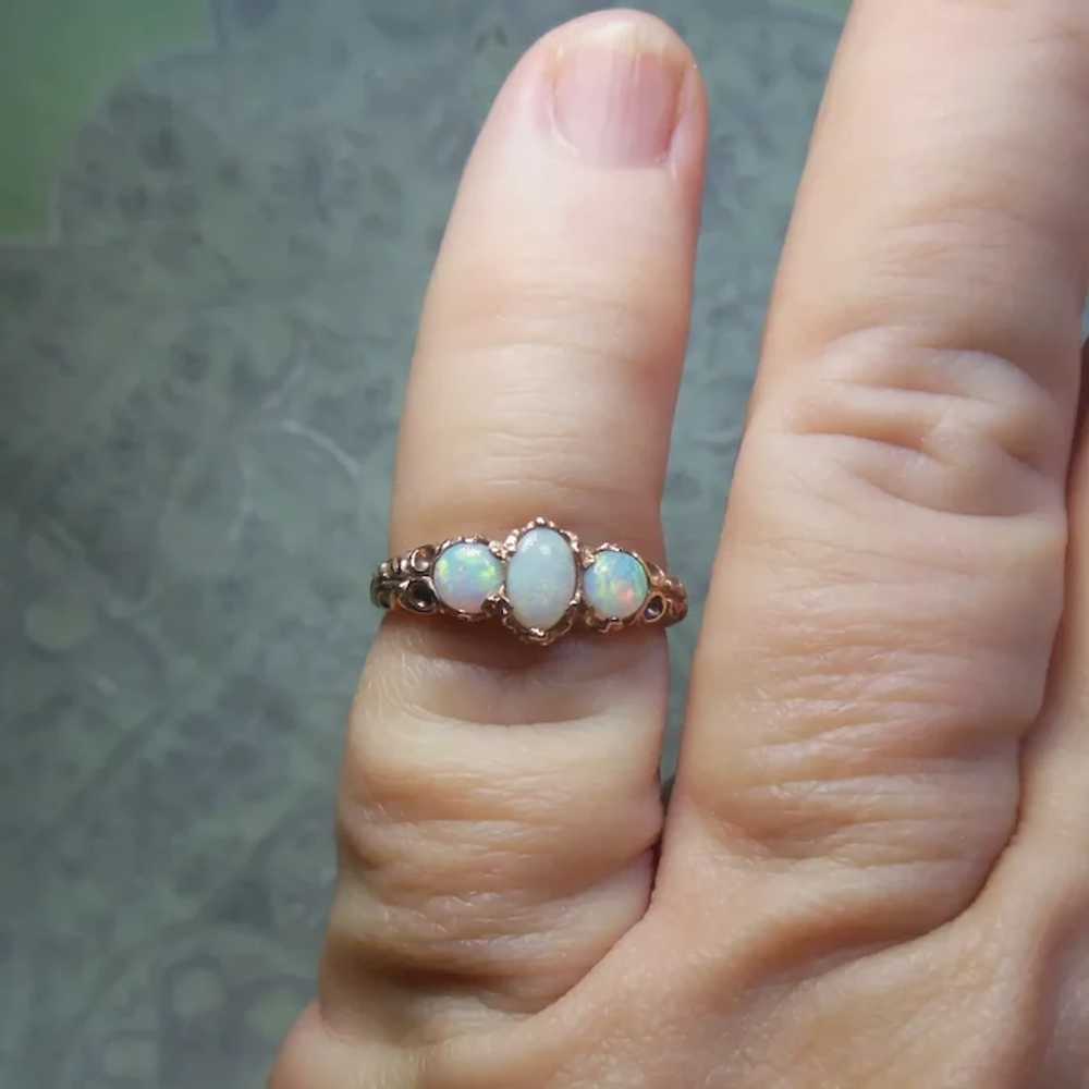 Opal Trio & 9 ct Rose Gold Victorian Revival Dres… - image 9