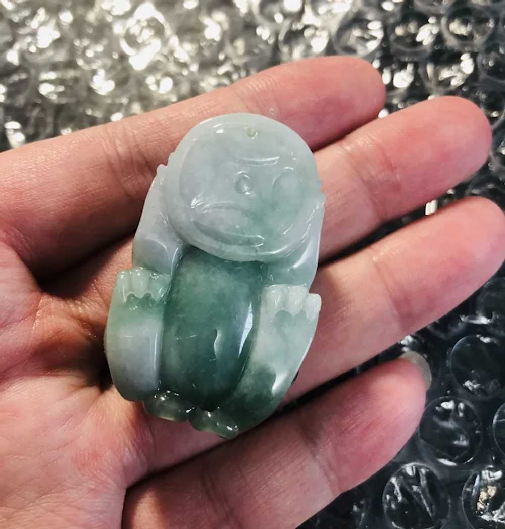 Vintage Chinese Hand Carved Jade 3D Pixiu Pendant - image 5