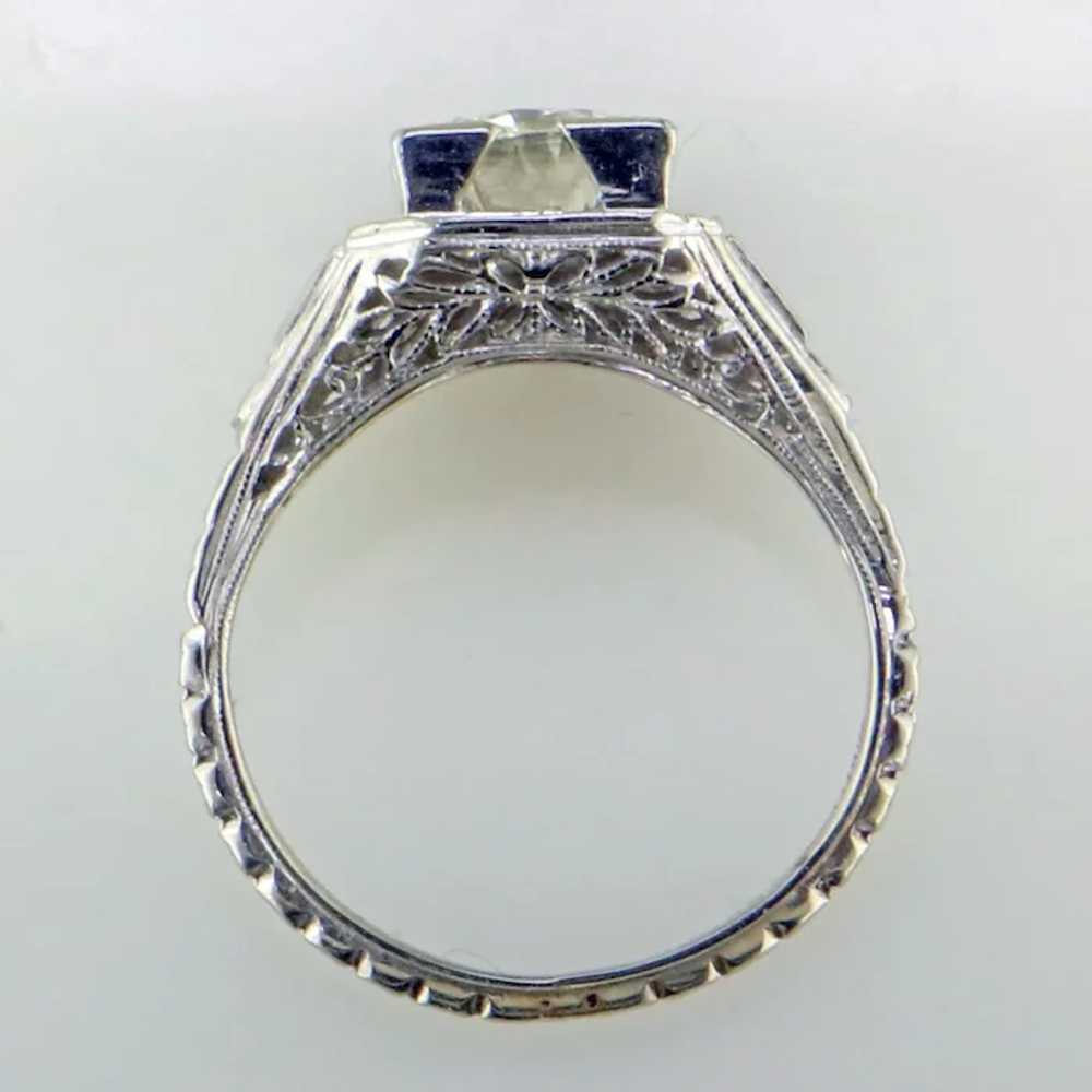 Filigree 18K White Gold 1.43 ct Diamond Ring - image 4