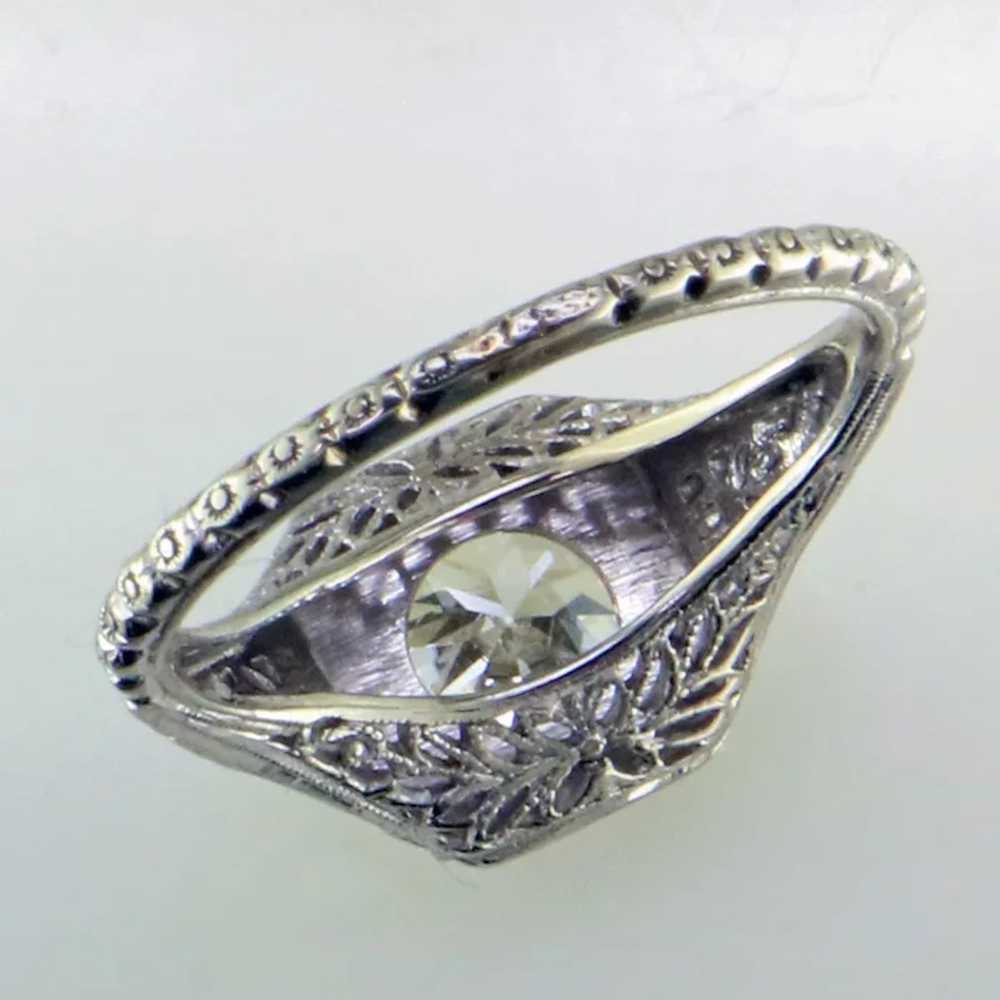Filigree 18K White Gold 1.43 ct Diamond Ring - image 5
