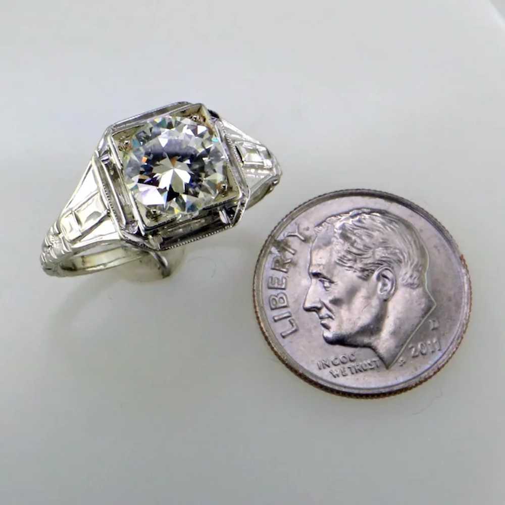 Filigree 18K White Gold 1.43 ct Diamond Ring - image 6