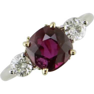 Platinum/18K Ruby and Diamond Ring