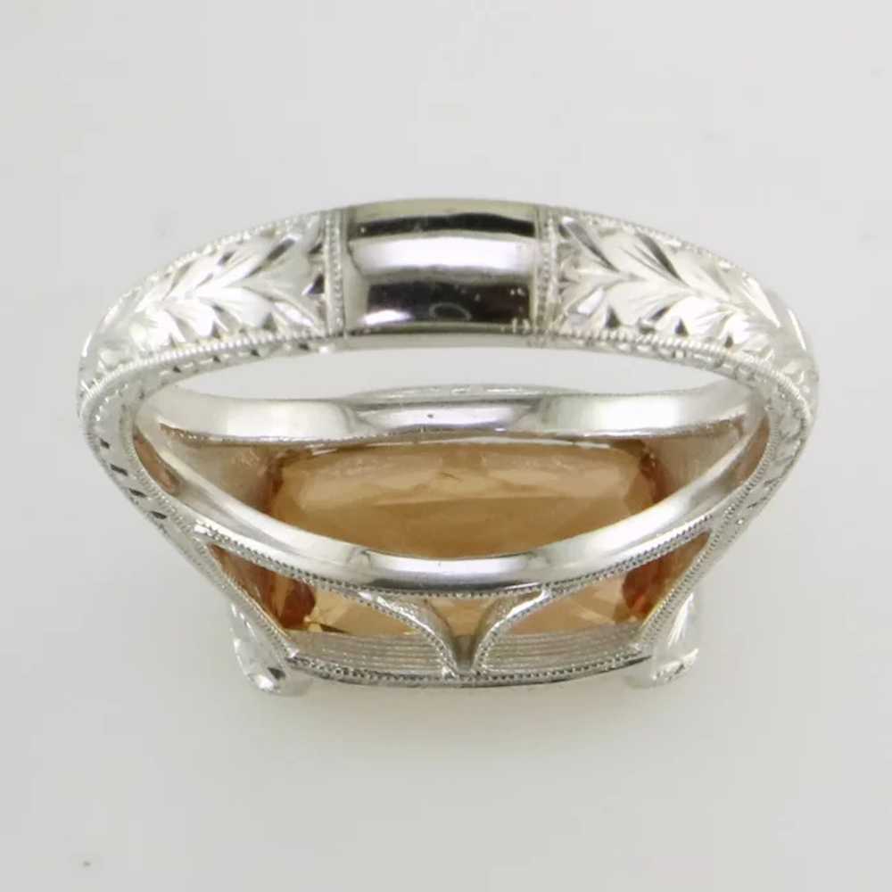 14K White Gold Topaz and Diamond Ring - image 6