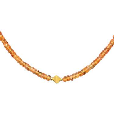 Pinkish Orange Sapphire and 14k and 18k Gold Neck… - image 1