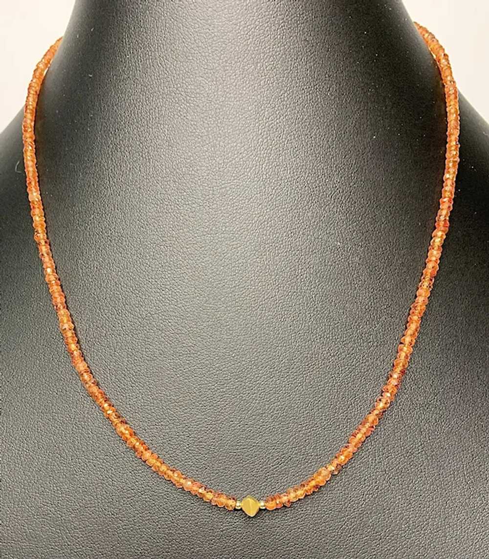 Pinkish Orange Sapphire and 14k and 18k Gold Neck… - image 4