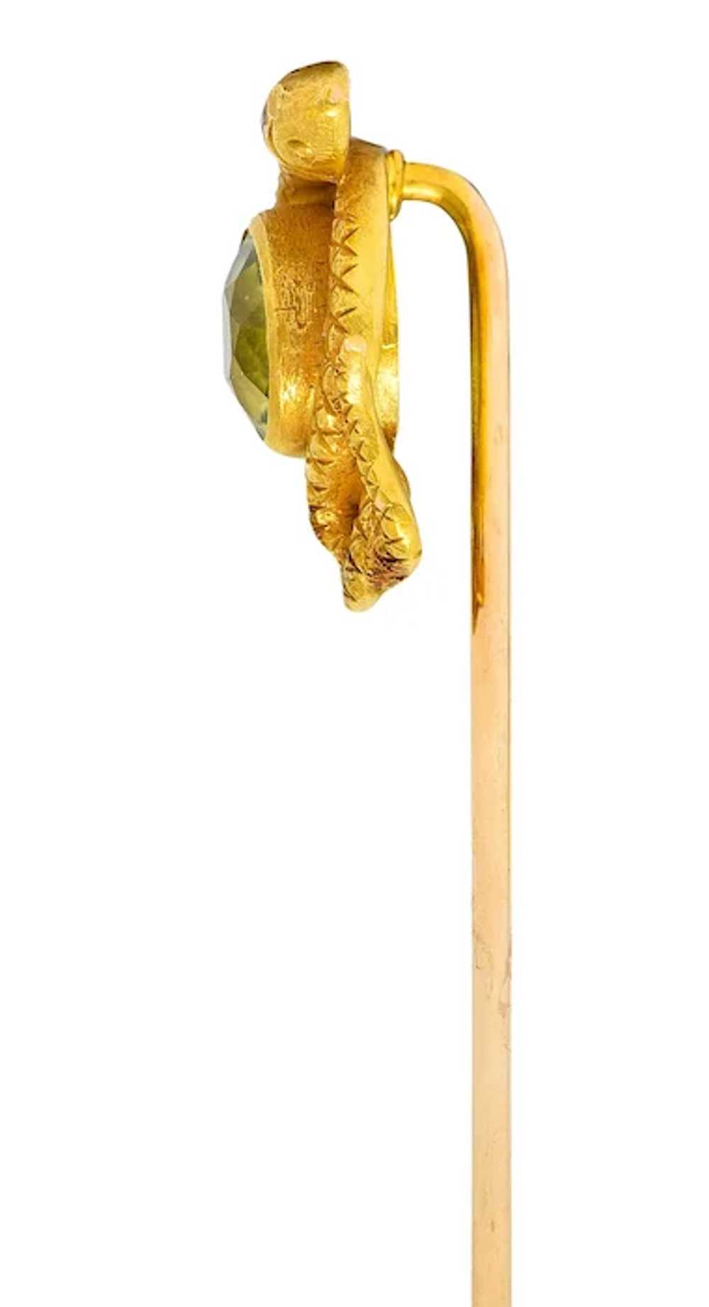 Victorian Peridot 14 Karat Yellow Gold Love Knot … - image 3