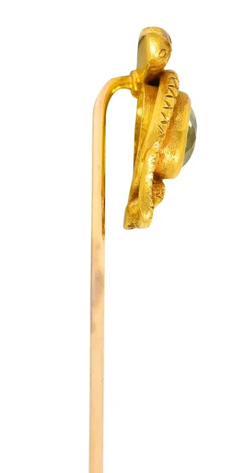 Victorian Peridot 14 Karat Yellow Gold Love Knot … - image 5