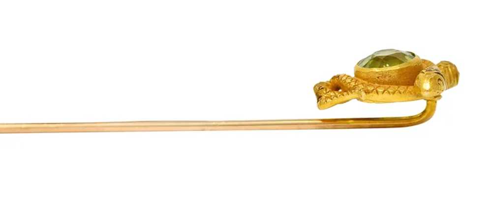 Victorian Peridot 14 Karat Yellow Gold Love Knot … - image 7