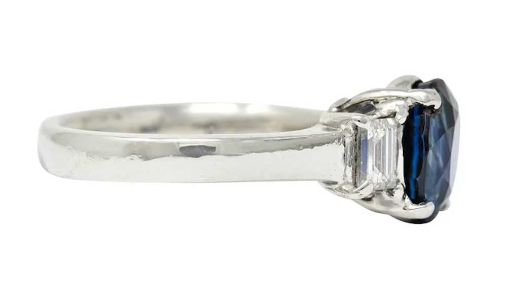 Modern 3.36 CTW Sapphire Diamond Platinum Three S… - image 3