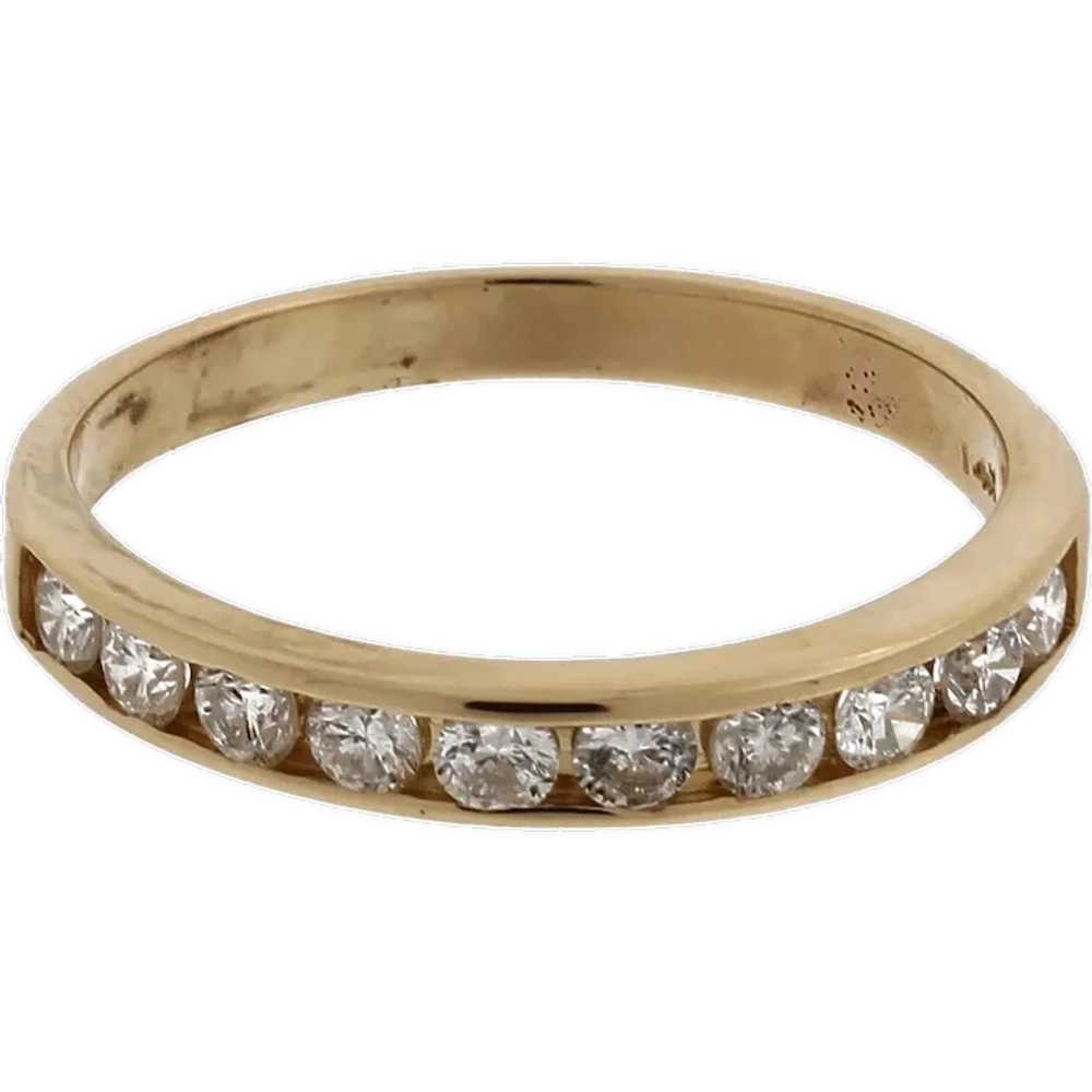 Half Eternity Diamond Band Ring 14K Yellow Gold 1… - image 1