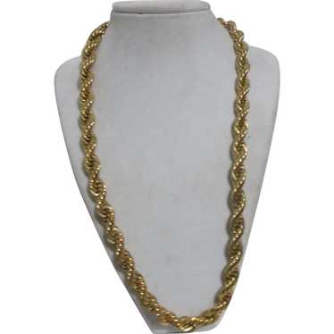 Napier Gold Tone Twisted Rope Necklace