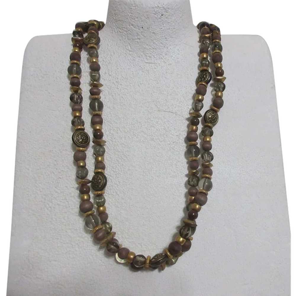 Korean Double Strand Beaded Necklace - image 1