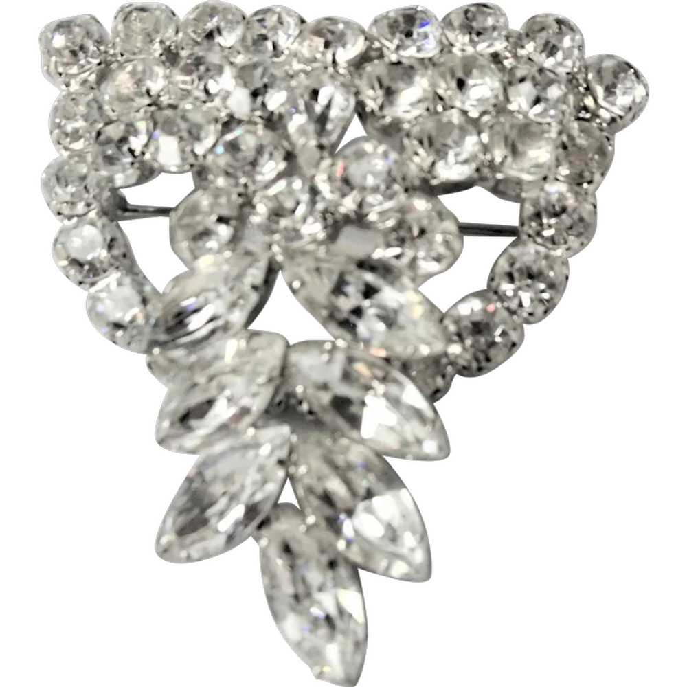HUGE Beautiful Vintage Glass Brooch,Sparkling Ice… - image 1