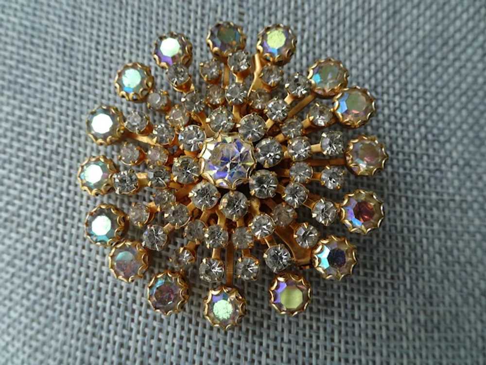 STUNNING Weiss Glass Rhinestone Brooch,Large Star… - image 2