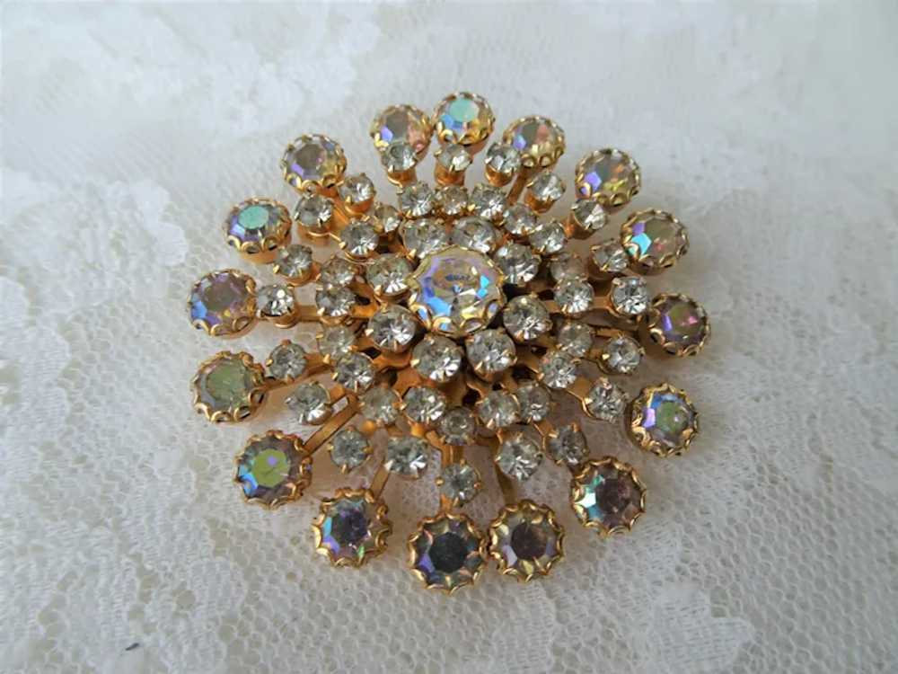 STUNNING Weiss Glass Rhinestone Brooch,Large Star… - image 5