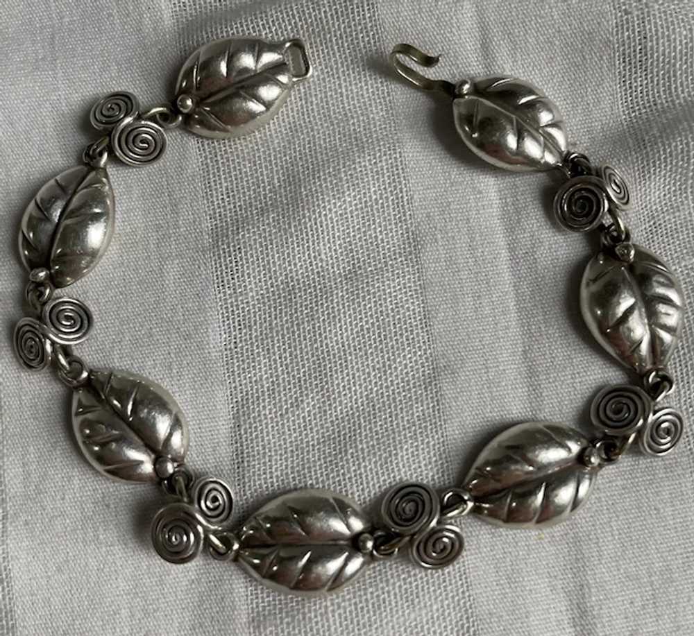 Early Taxco Mexico Sterling Silver Scrolling Leav… - image 2