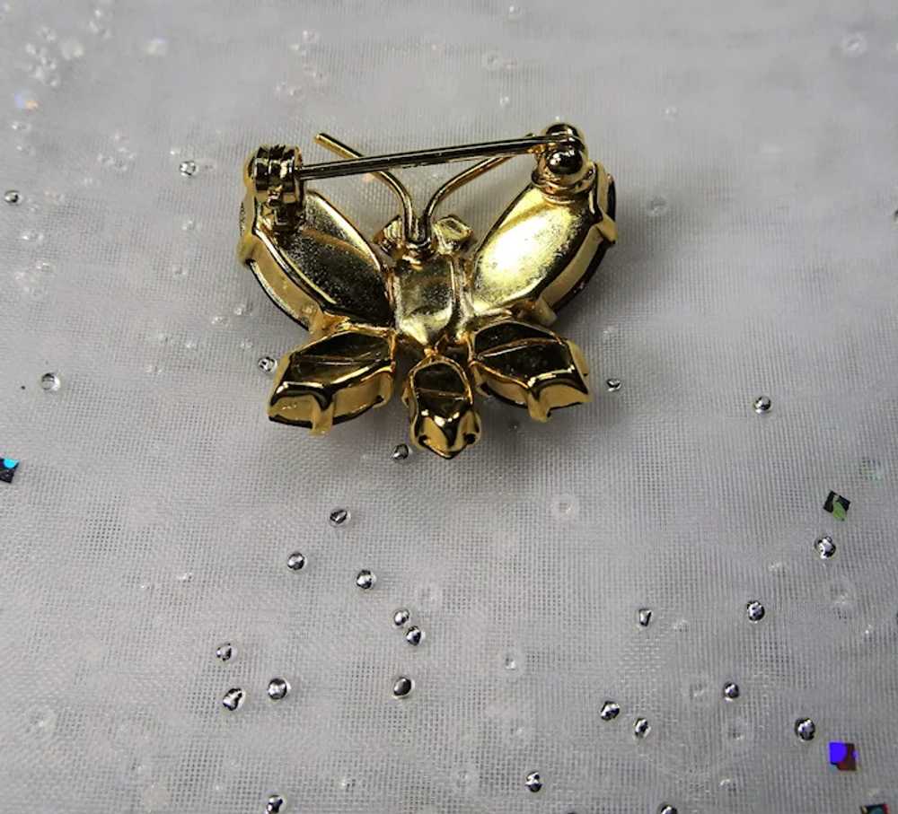 LOVELY Vintage Butterfly Pin, Faceted Amethyst Gl… - image 4