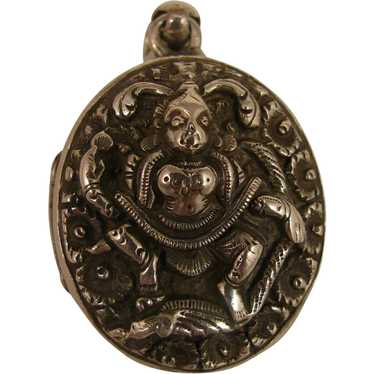Antique Sterling Silver Indian God Locket - image 1