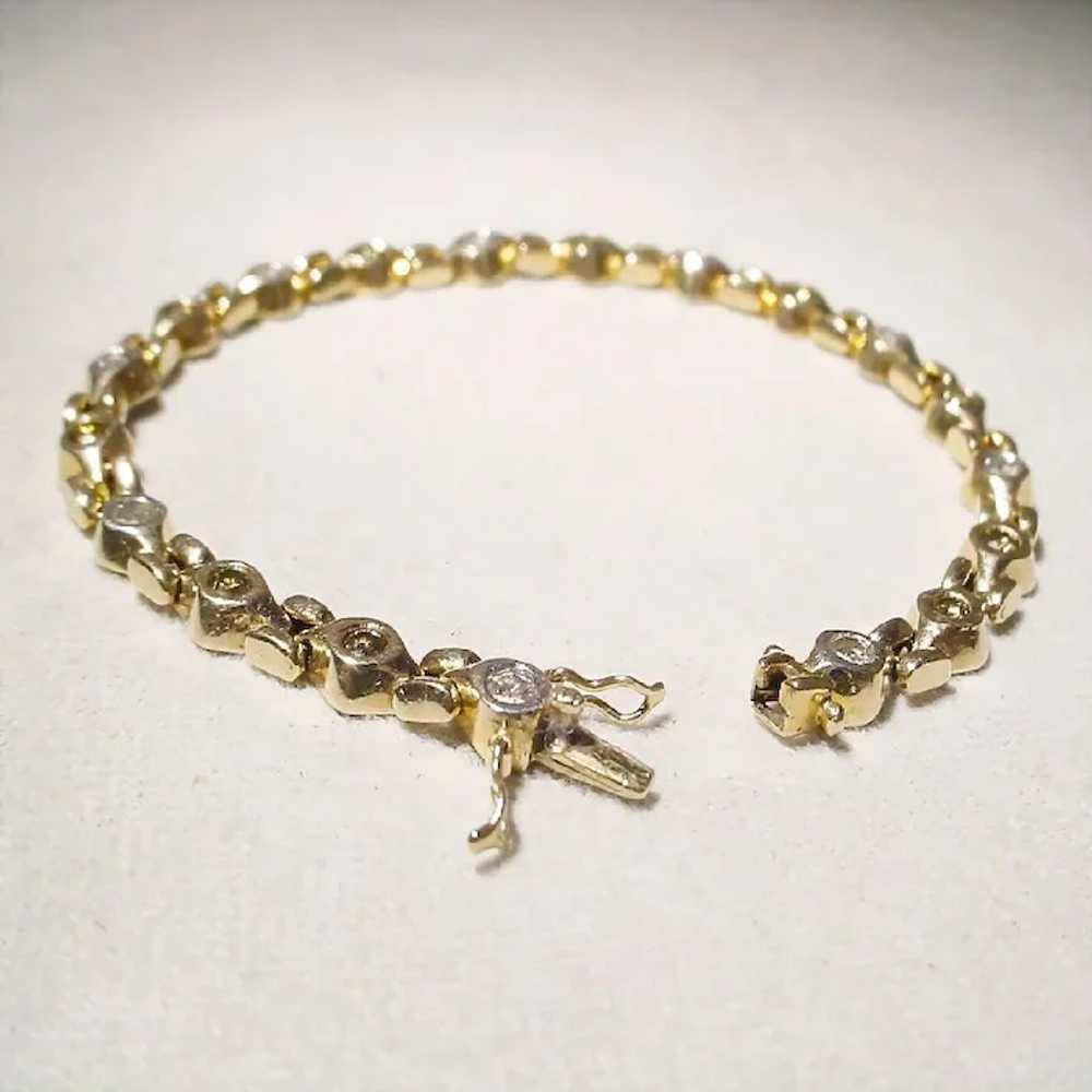 Elegant Color Diamond Bracelet Earrings Set 14K 6… - image 6