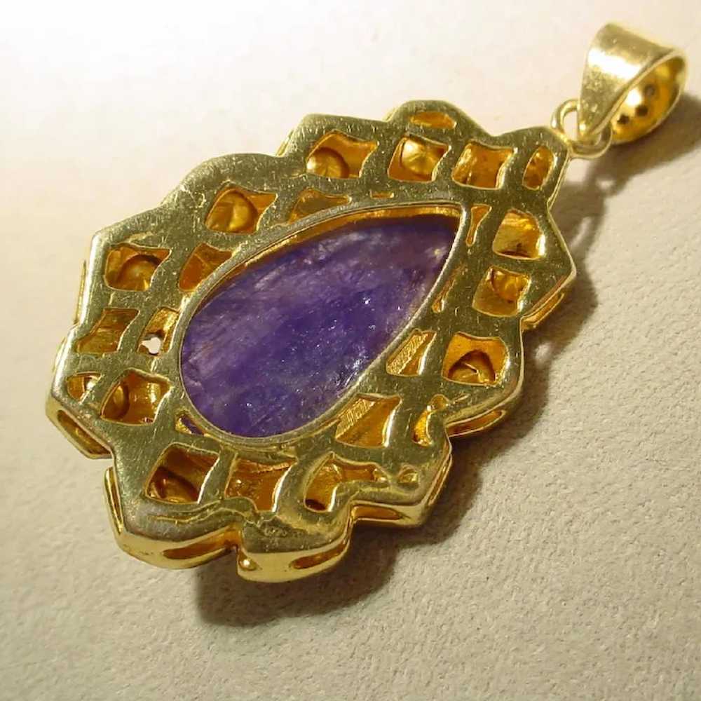 Raw-Rock Diamond Tanzanite Pendant 60's - image 11