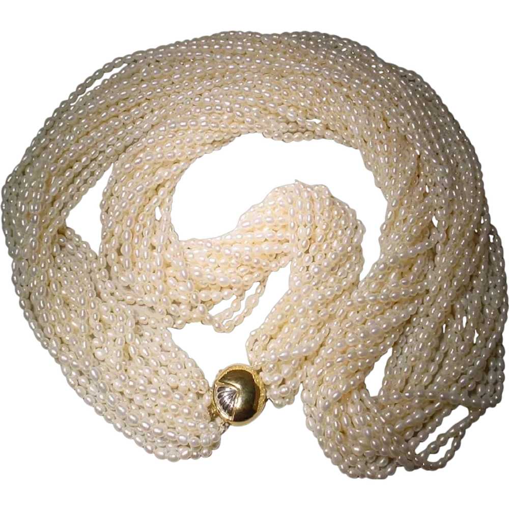 Massive Extra Fine Biwa Cultured Pearl Necklace T… - image 1